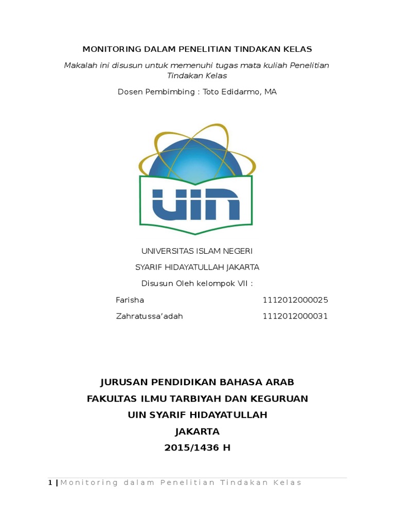 Monitoring Dalam Penelitian Tindakan Kelas