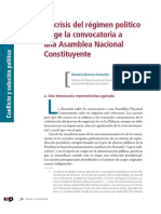 La crisis del régimen político exige la convocatoria a una Asamblea Nacional Constituyente