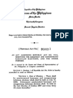 RA 9340 - Barangay and Sanggunian Election