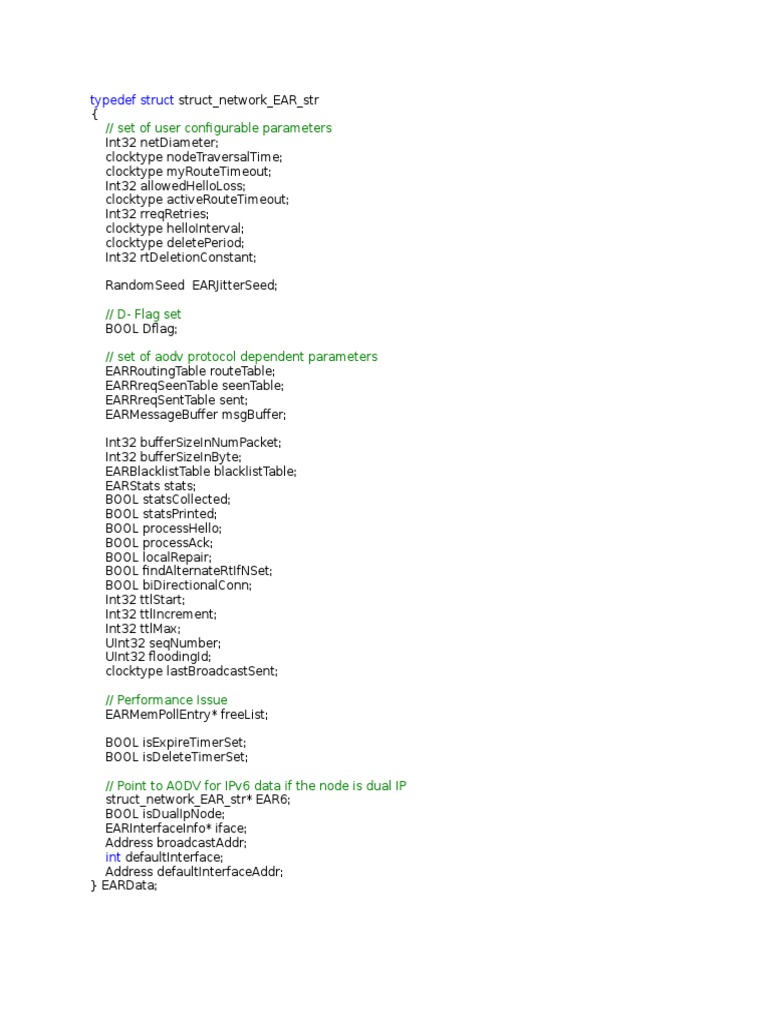Set of User Configurable Parameters: Typedef Struct | PDF | Internet ...