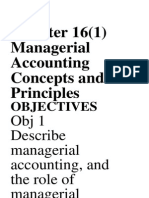 Managerial Accounting Concepts and Principles Chapter 16