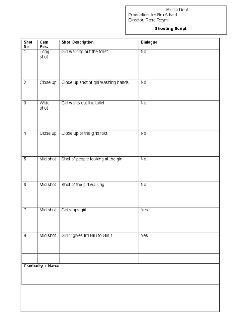 Shooting Script | PDF | Language Arts & Discipline