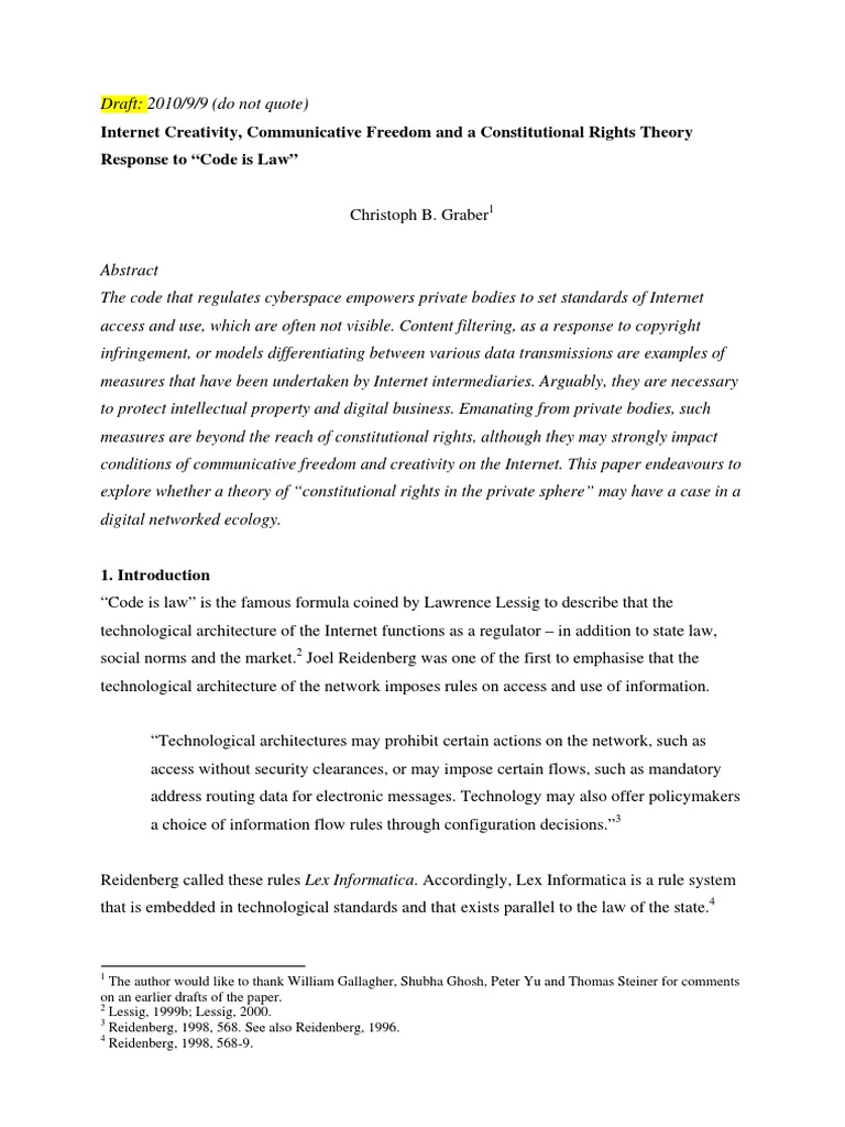 Creativity, Communicative Freedom and A Constitutional Rights