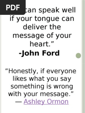 You Can Speak Well If Your Tongue Can Deliver The Message Of Your Heart John Ford Epistemology Public Sphere