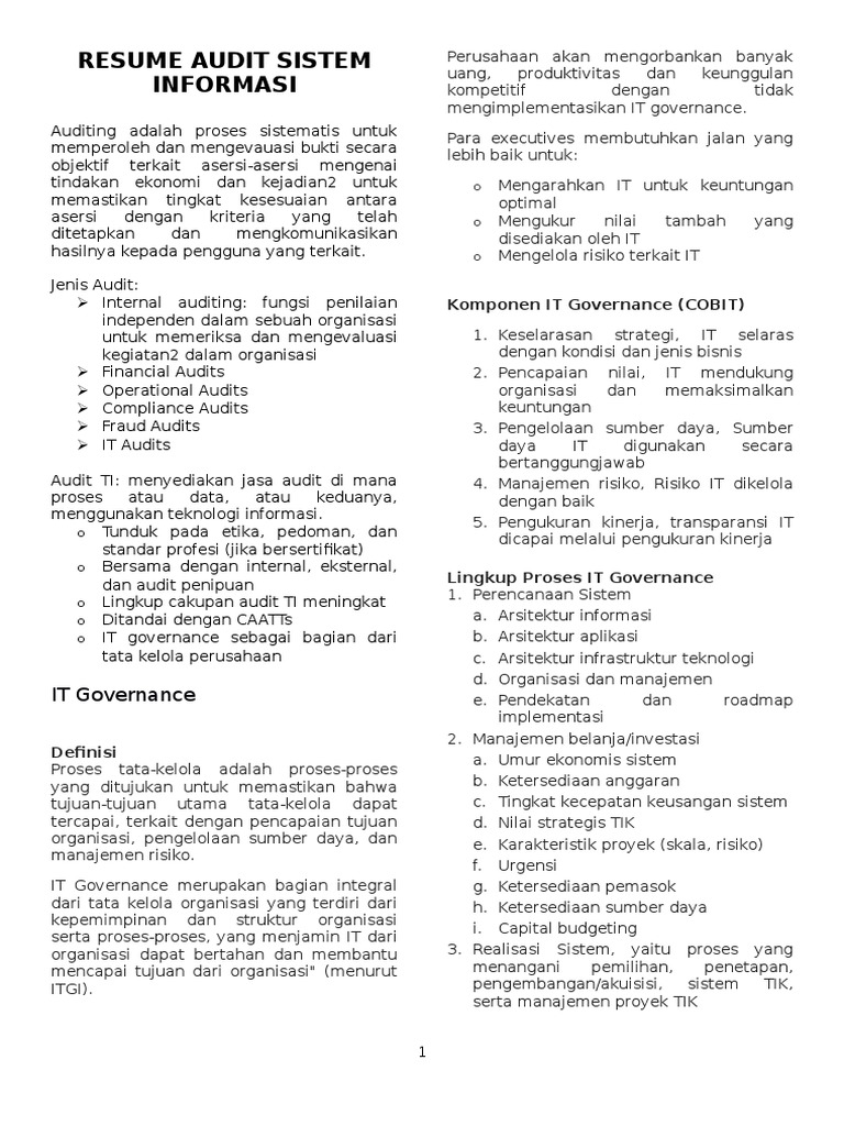 Resume Audit Sistem Informasi