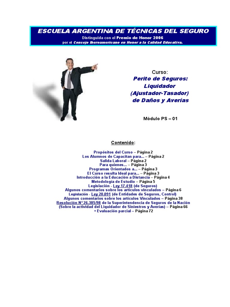 Mudulo 1 de Curso para Liquidador de Siniestros Argentina. | PDF ...