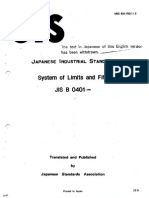 JIS B0401-1986 System of Limits and Fits