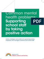 Common Mental Health Problems: Supporting School Staff by taking positive action