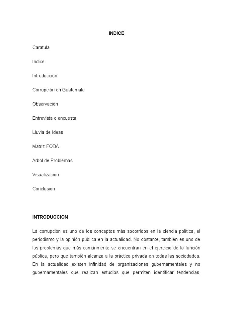 Análisis de la Corrupción en Guatemala | PDF | Corrupción política ...