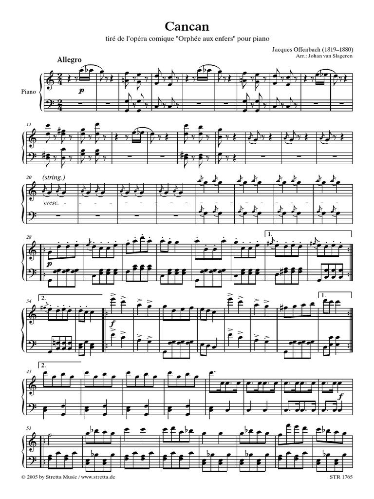 Offenbach can can piano deals