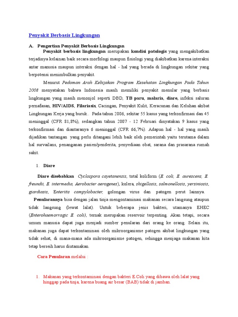 Penyakit Berbasis Lingkungan