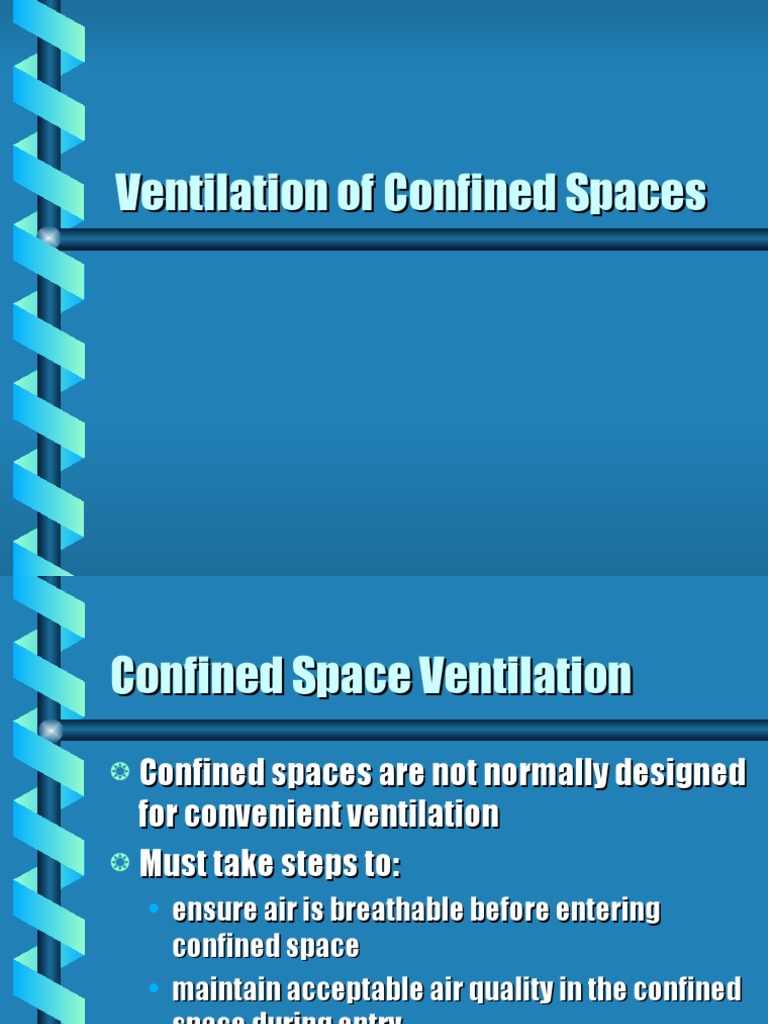 Confined Space Ventilation PDF Ventilation (Architecture