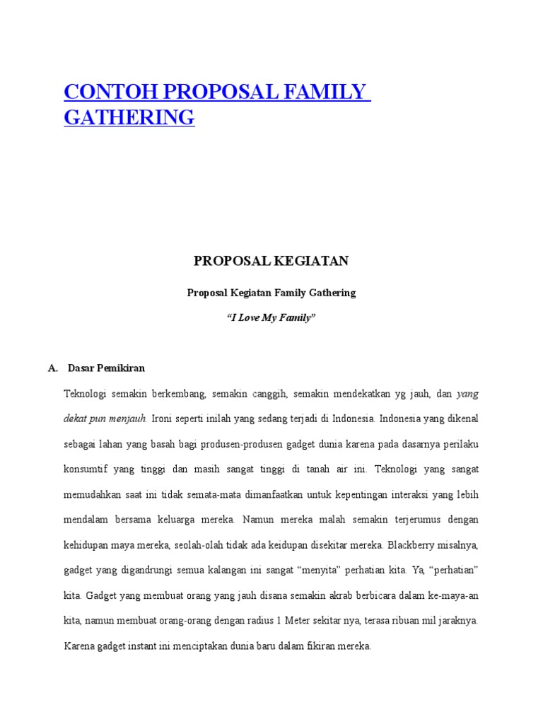 Contoh Proposal Family Gathering