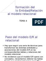 4.1 Transformacion Del Modelo E-R Al Modelo Relacional