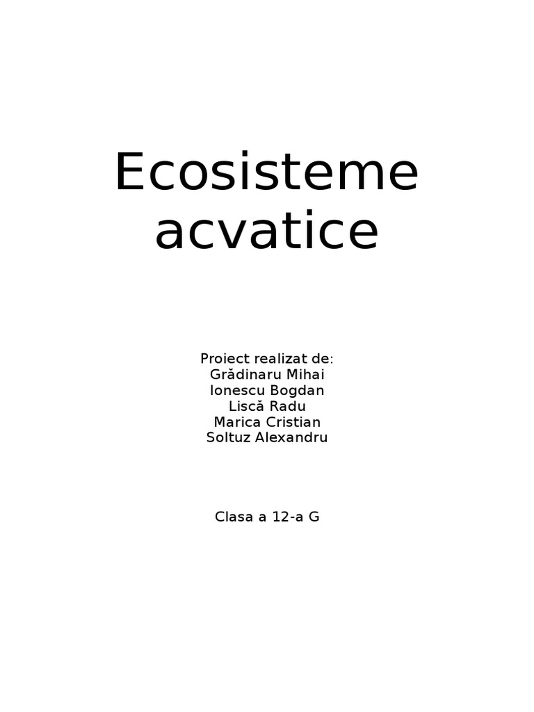 ecosisteme acvatice