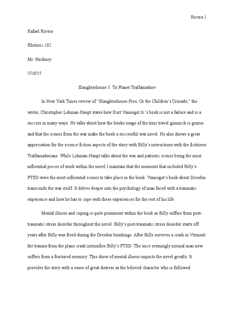 essay about slaughterhouse five