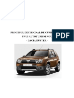Procesul Decizional de Cumparare A Unui Autoturism Nou - Dacia Duster