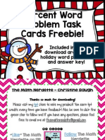 Percent Word Problem Task Cards Freebie