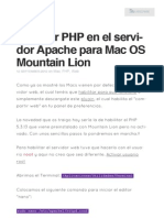 Habilitar PHP en El Servidor Apache para Mac OS Mountain Lion