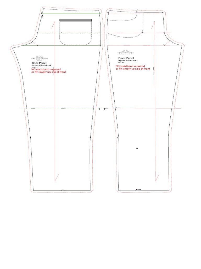 Hipster Trouser Block Pattern Guide | PDF | Computers | Technology ...