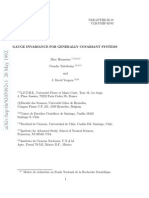 Gauge Invariance For Generally Covariant Systems