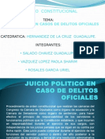 Juicio Politico en Caso de Delitos Oficial