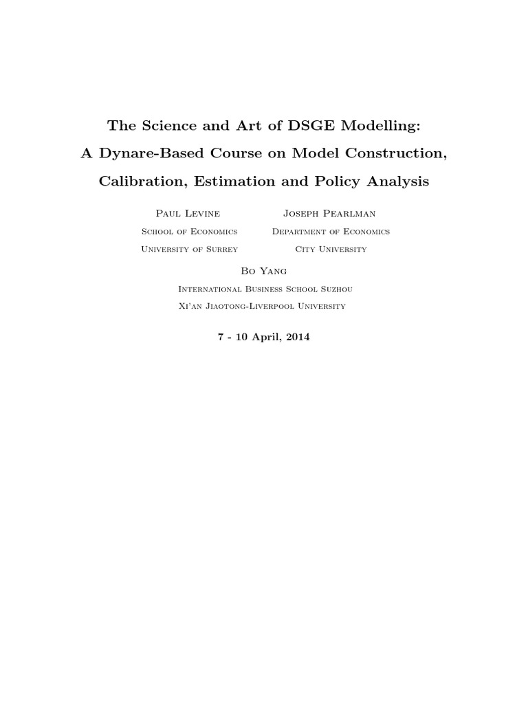 DSGE Modelling Course Overview | PDF | Matlab | Macroeconomics