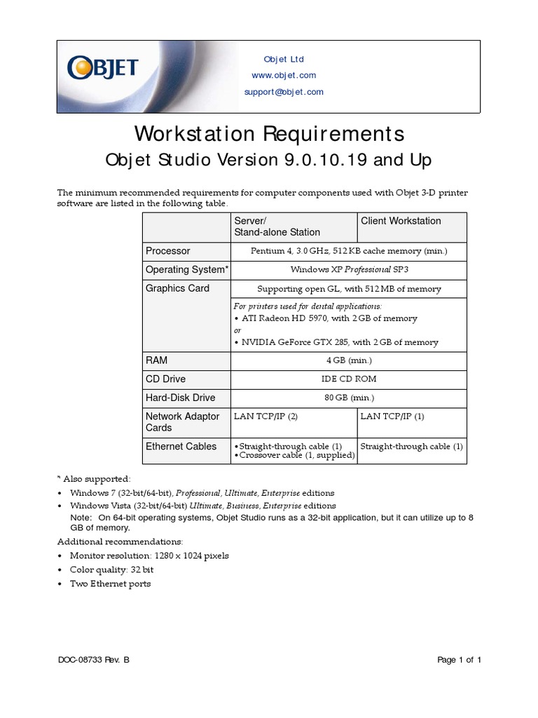DOC08733 B Workstation Requirements PDF PDF