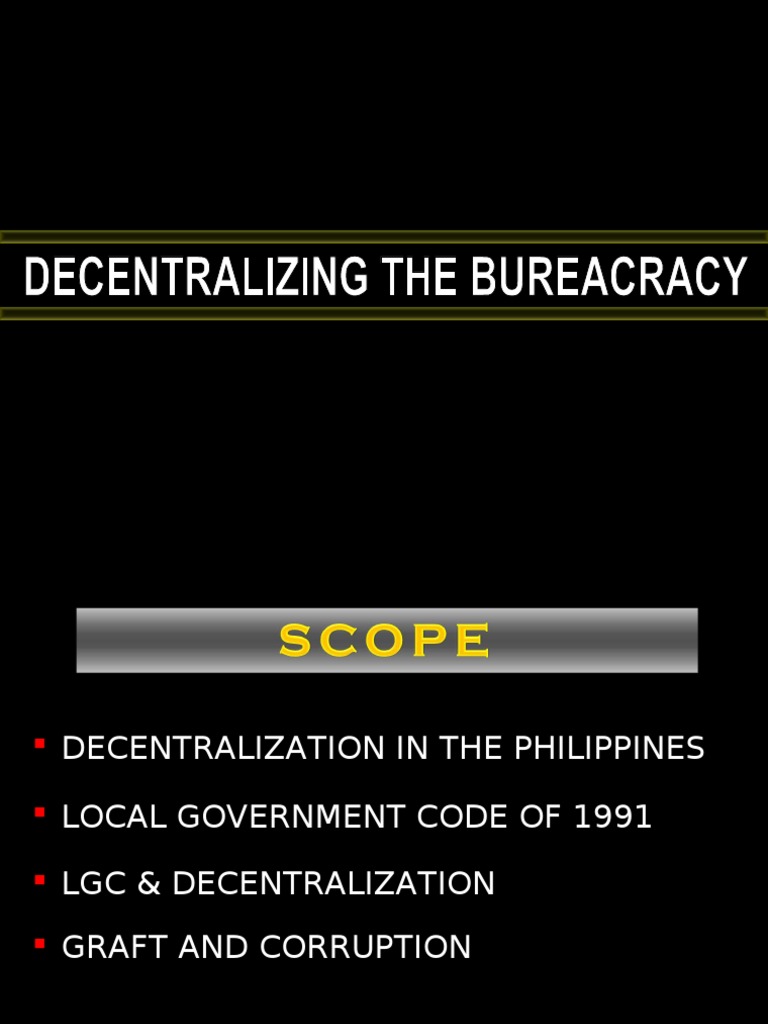 Decentralization in the Philippines Local Political Corruption Corruption