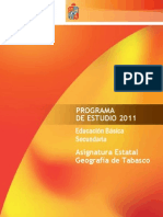 Programa de estudio 2011 Geografia de Tabasco Manuel del maestro
