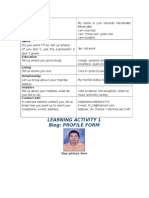 Learning Activity 1 Blog: Profile Form