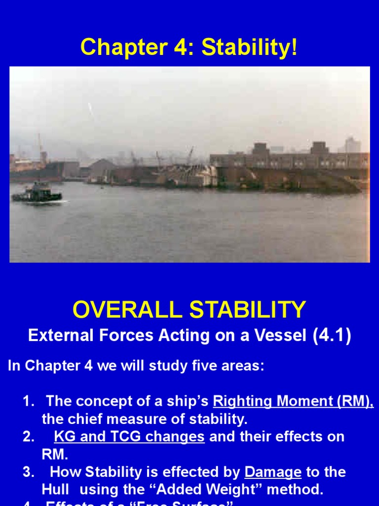 Ship Stability and Righting Moments | PDF | Buoyancy | Naval Architecture