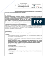 Especificaciones Desarrollo de Ingeniería Rev 1 Julio05