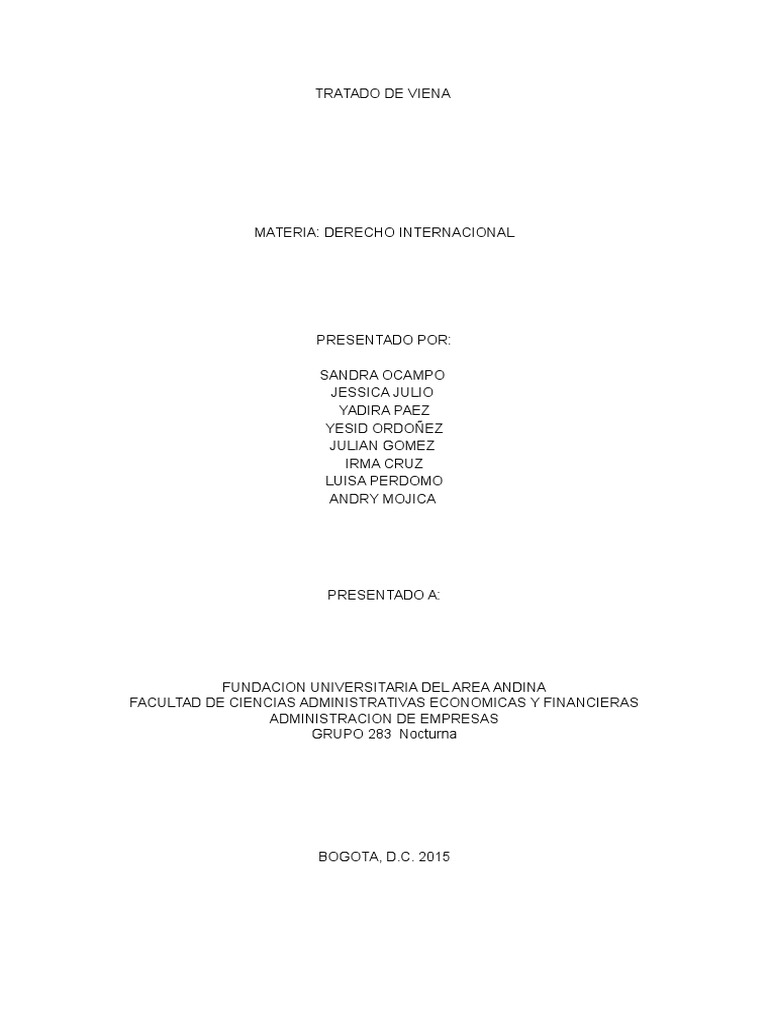 Tratado de Viena .. Tratado Relaciones Internacionales