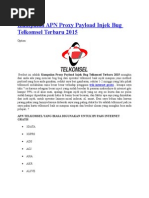 Kumpulan APN Proxy Payload Injek Bug Telkomsel Terbaru 2015