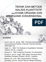 Teknik Dan Metode Kimia Analis Kuantitatif Konvensional