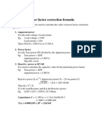 Power Factor Correction Formula