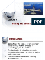 Lecture 9 - Estimating Project Times and Costs