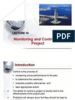 Lecture 10 - Monitoring and Controlling Project