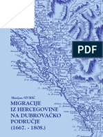 MIGRACIJE - IZ HERCEGOVINE NA DUBROVAČKO PODRUČJE OD POTRESA 1667. DO PADA REPUBLIKE 1808. GODINE