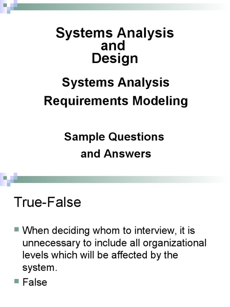 Systems Analysis Interview Questions Guide | PDF | Career & Growth