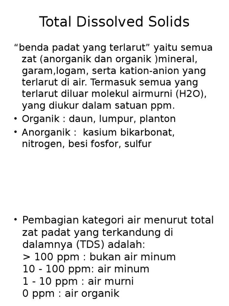 Total Dissolved Solids | PDF