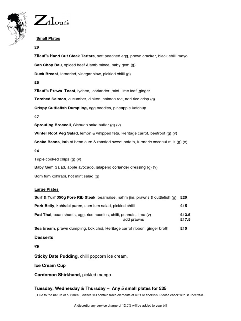 Menu Highlights and Pricing Details | PDF