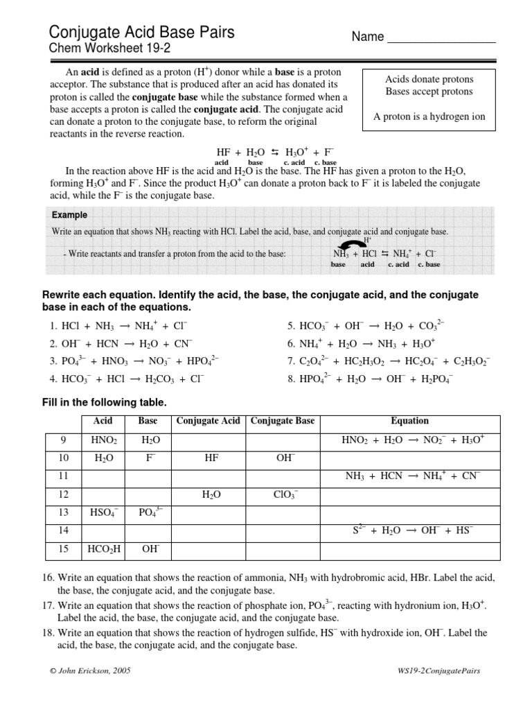 Acid And Bases Worksheet Answers Worksheet List