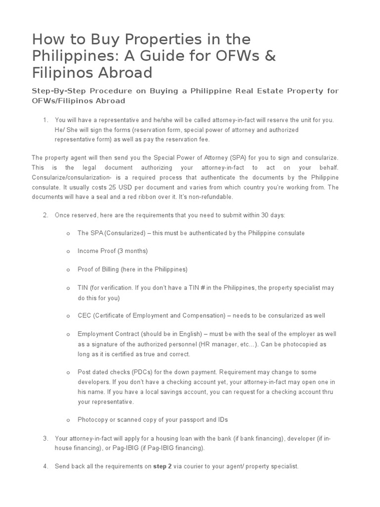 How To Buy Properties in The Philippines | PDF | Title (Property) | Taxes