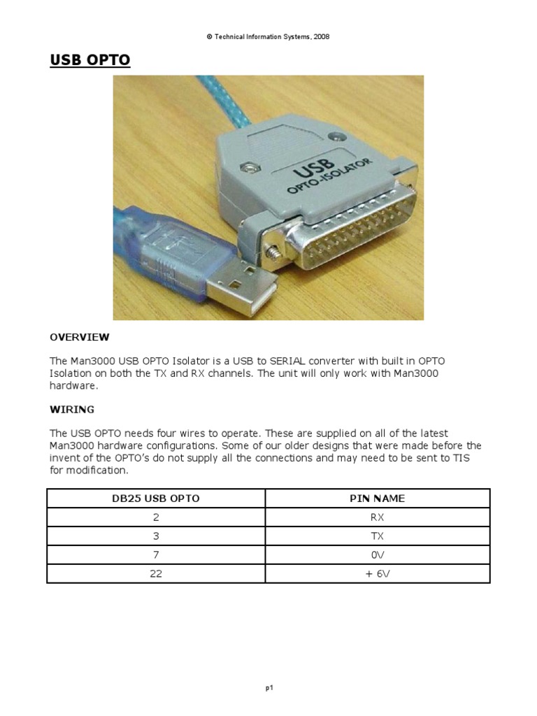 Usb Opto: © Technical Information Systems, 2008 | PDF | Business ...