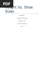 Stats II - Height Vs Shoe Size Finished