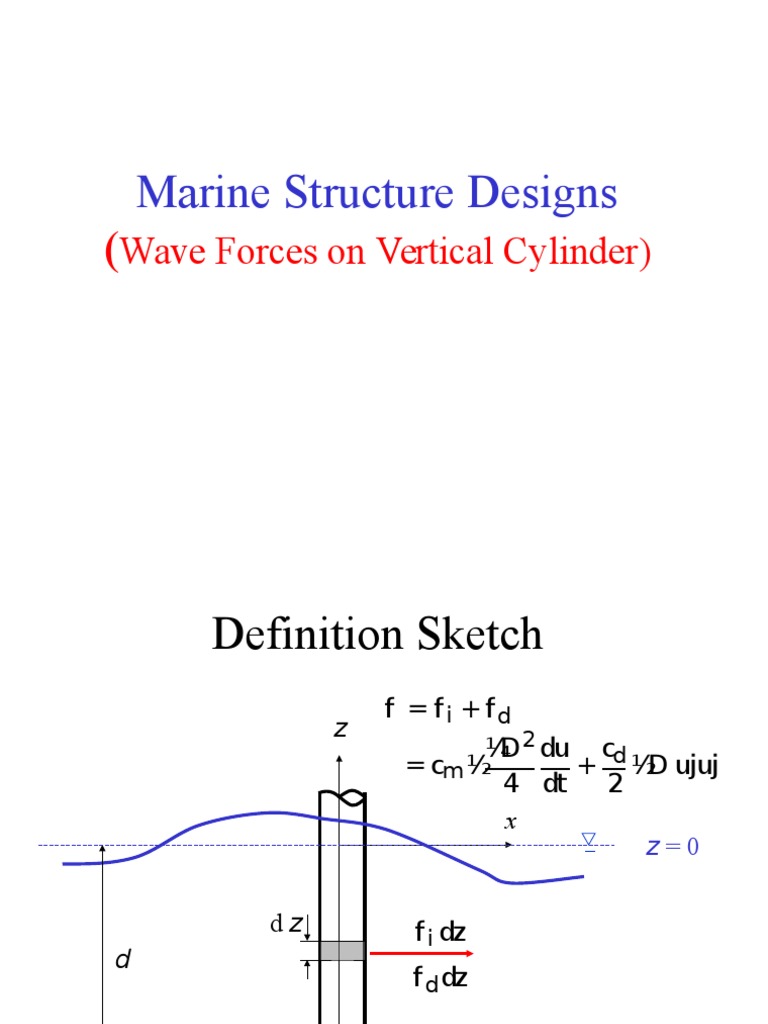 Morison Equation for Wave Forces on Cylinders | PDF | Drag (Physics ...