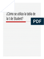 La Tabla t de Student (Formulas)