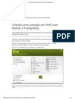 Conexão PHP MySQL PostgreSQL